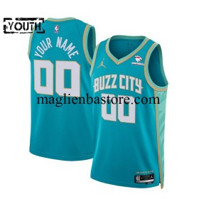 Maglia NBA Charlotte Hornets Personalizzate Jordan 2023-2024 City Edition Blu Swingman - Bambino